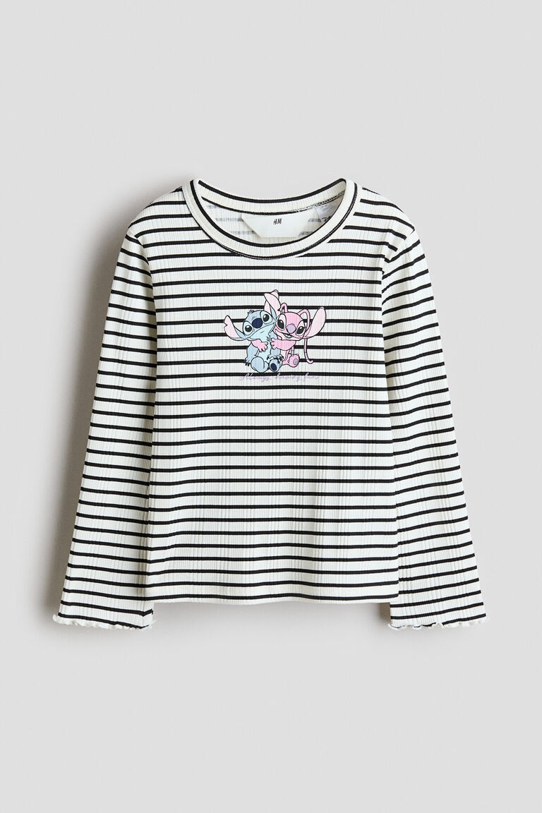 Ribbed printed top