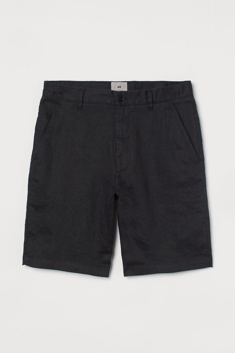 Straight Fit linen shorts