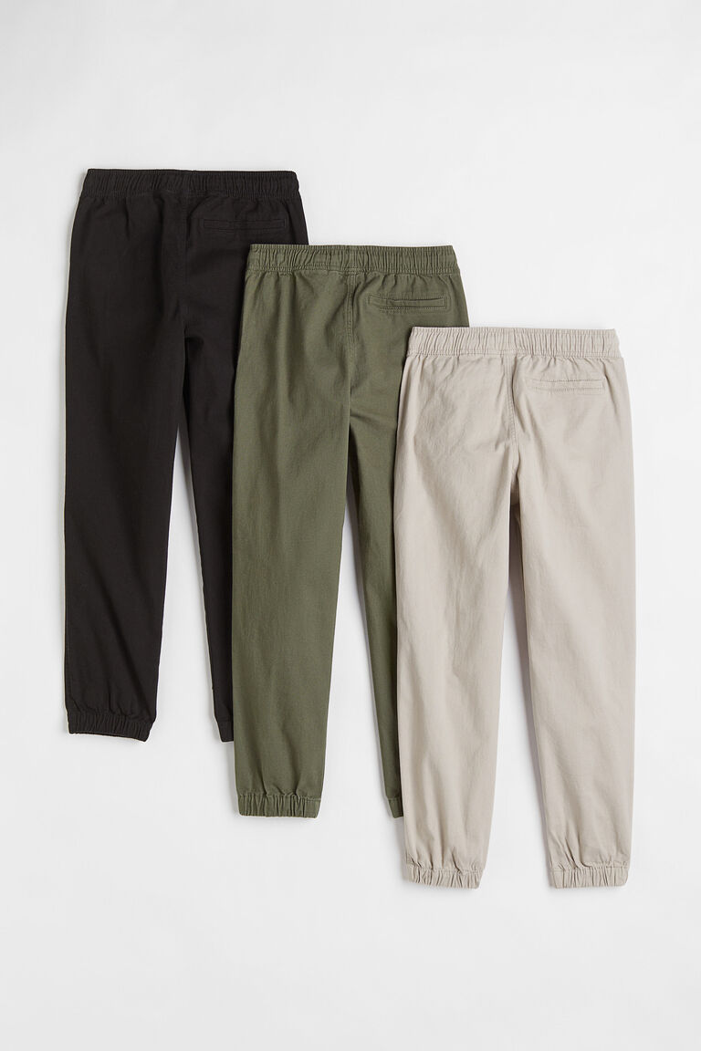 3pack twill joggers