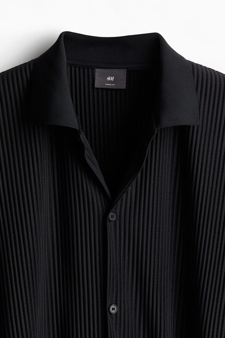 Pleated Cutout Loose Long Sleeve Shirt