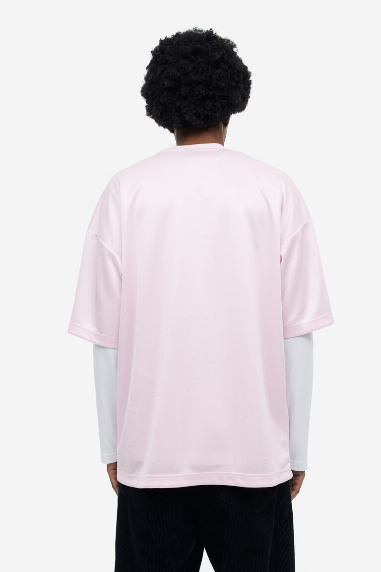 【SATIIIZ】Hiant Mesh Printed T-Shirt Oversized Fit Printed mesh T-shirt