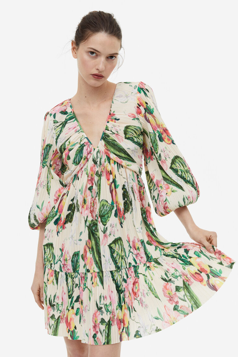 Pleated jersey dress