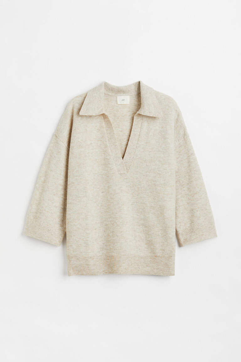 Fineknit collared jumper