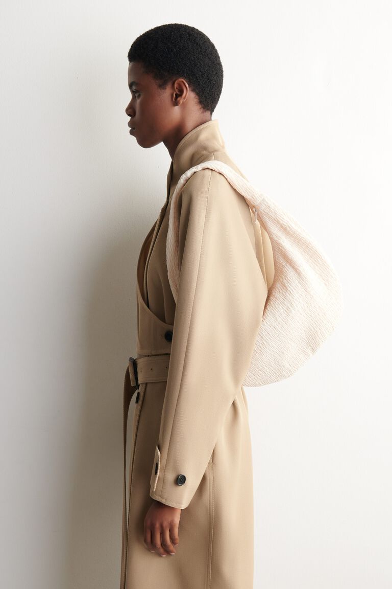 SMOCKED SHOULDER BAG