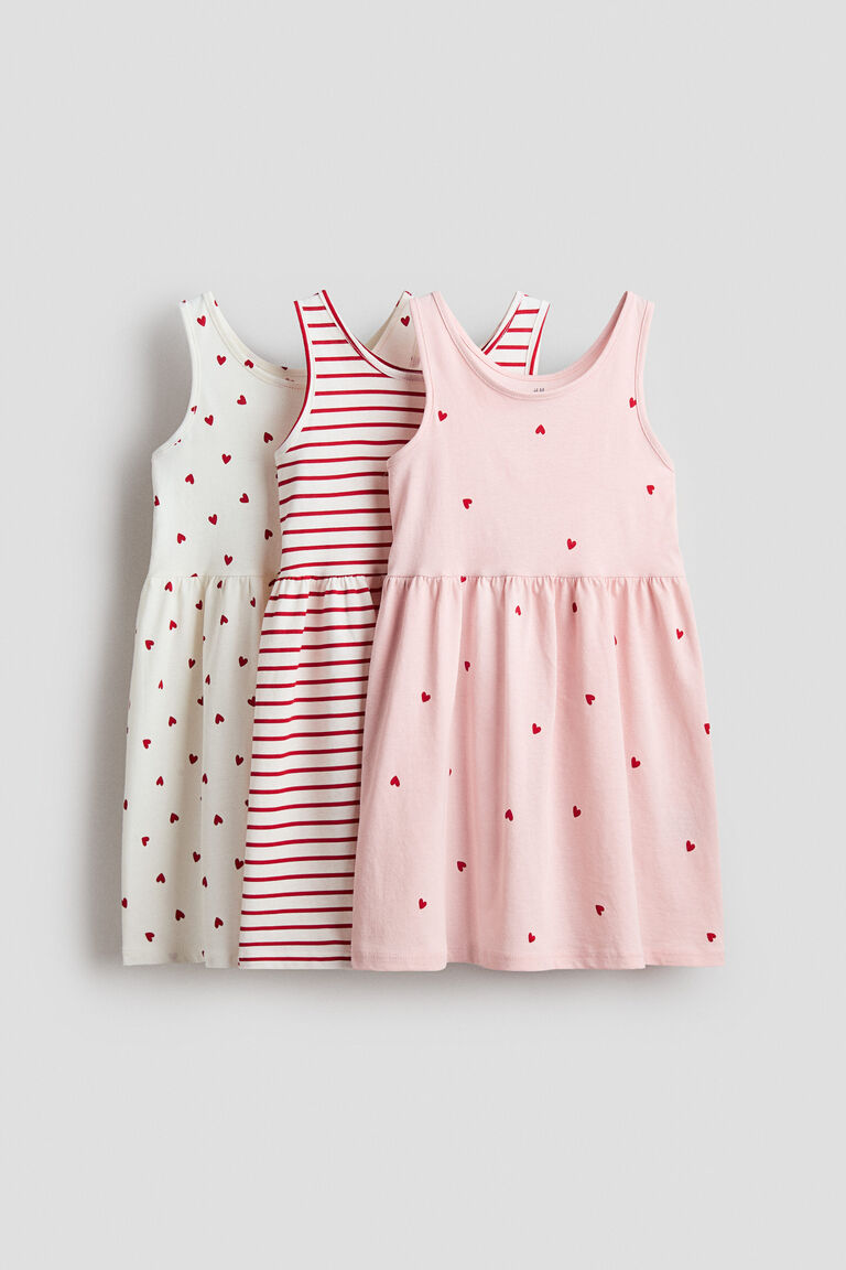3-pack printed cotton dresses