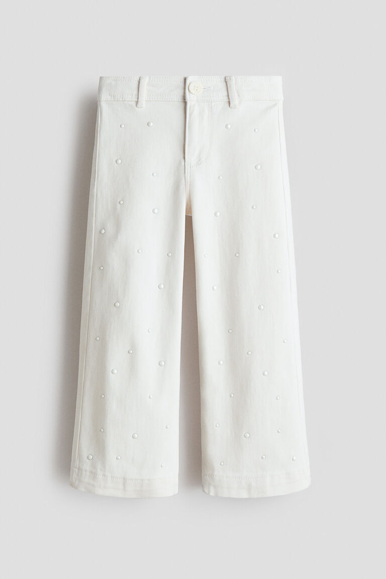 Bead-embellished flared trousers