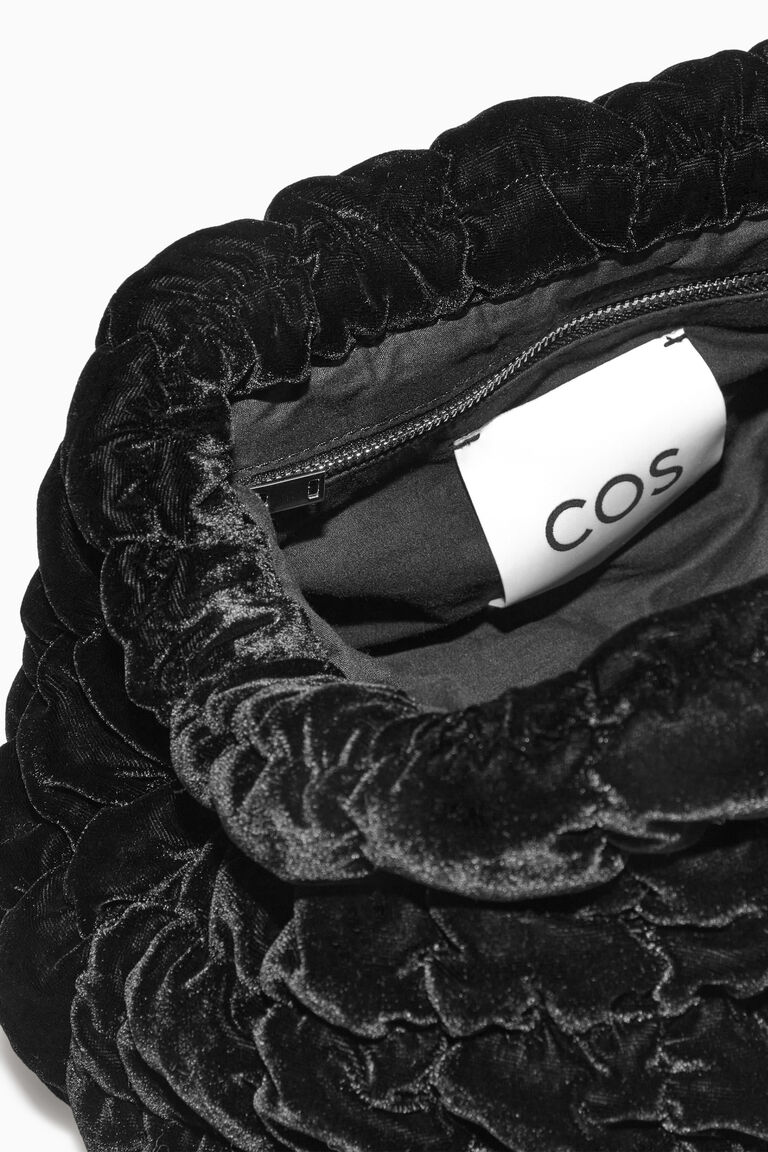 QUILTED VELVET CLUTCH BAG