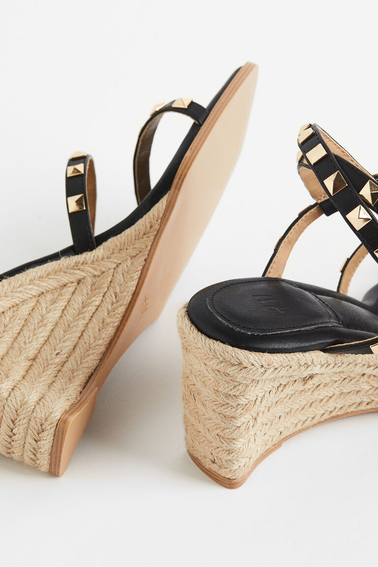 heeled espadrille wedge shoe