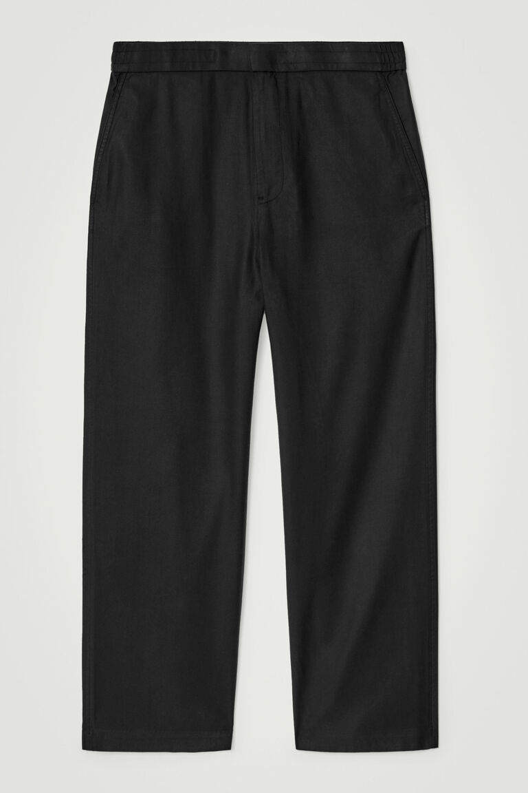 ELASTICATED WIDE-LEG TROUSERS