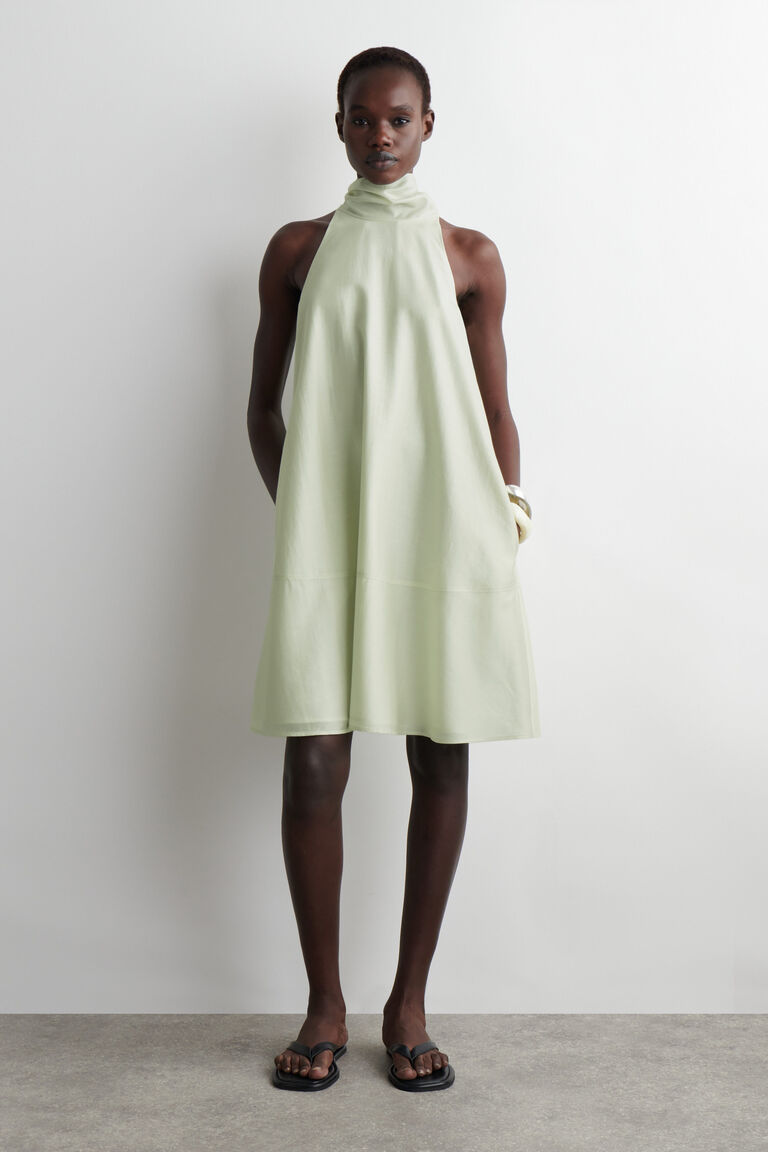 FLUID HALTERNECK MINI DRESS