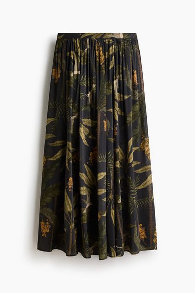 Loose-fit viscose-blend skirt