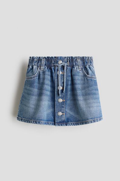 Paperbag denim skirt