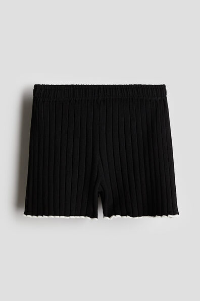 Rib-knit shorts