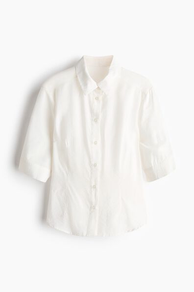 Short-sleeved tie-back shirt