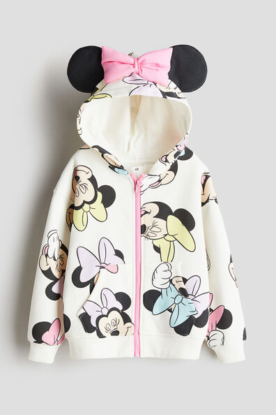 Printed zip-through hoodie