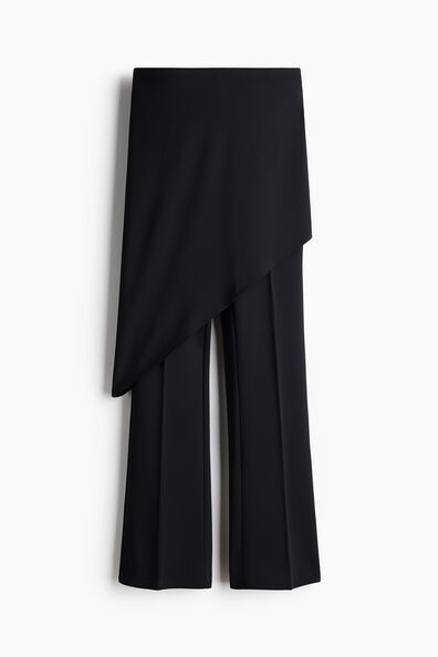 Tailored skirt-layered trousers