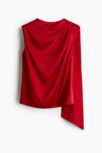 Draped satin blouse