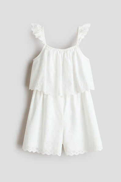 Broderie-anglaise cotton jumpsuit