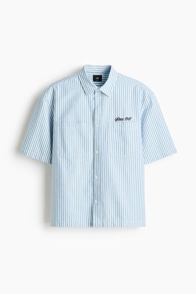 Relaxed Fit Embroidered-motif cotton shirt