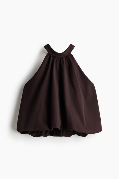 Bubble-hem halterneck top