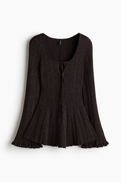 Shimmering rib-knit top