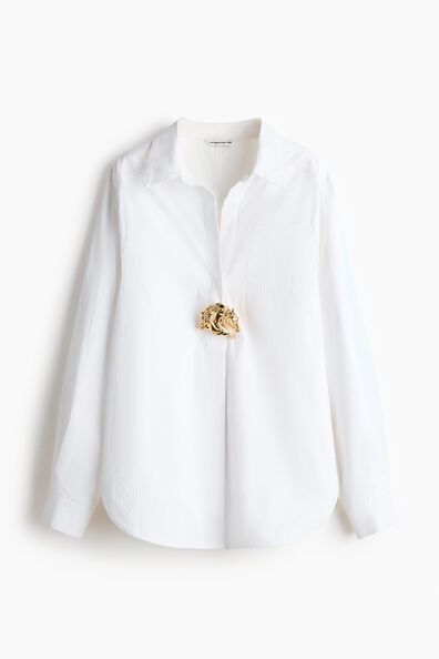 Metal-detail cotton shirt