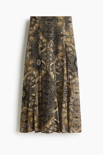 Godet-pleated skirt
