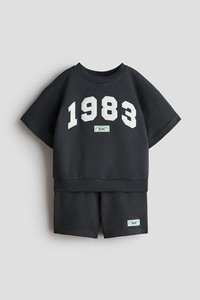 2-piece motif-detail sweatshirt set