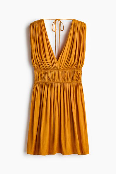 Draped tie-detail dress
