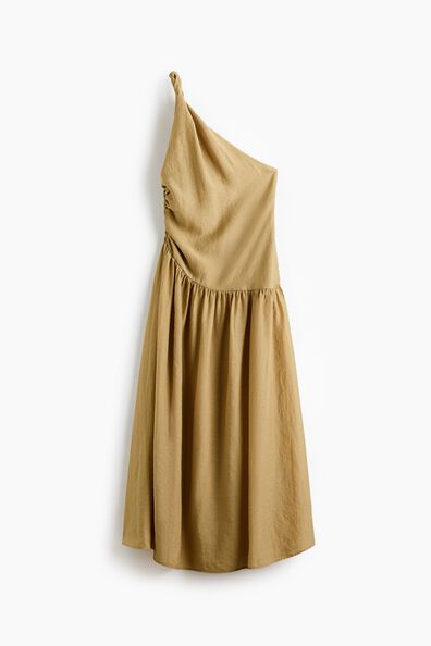 Twist-detail one-shoulder dress