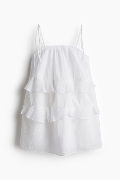 Flounced cotton dress