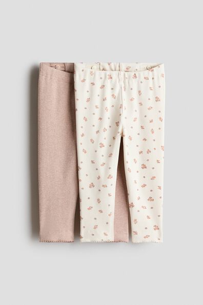 2-pack ribbed cotton leggings