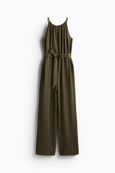 Tie-belt jumpsuit