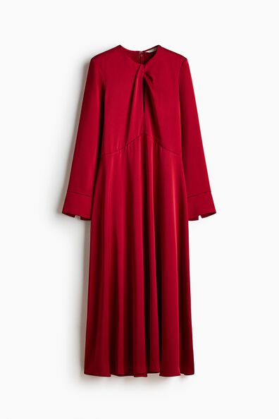 Twist-detail satin dress