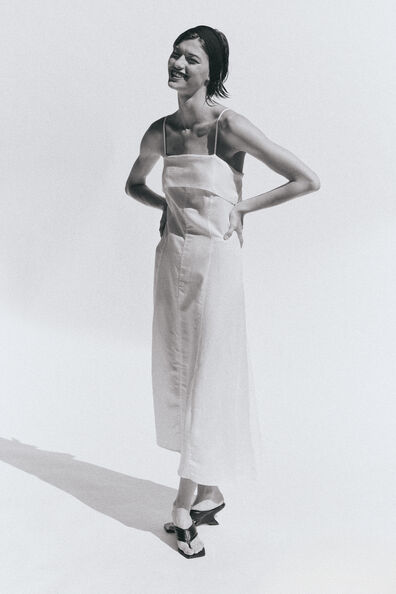 Linen-blend embroidered dress Linen-blend embroidered dress