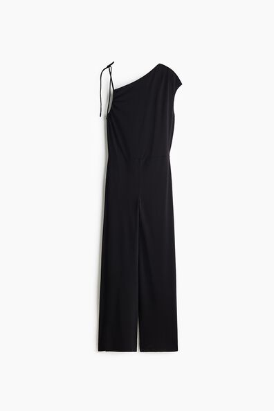 Asymmetric jersey jumpsuit
