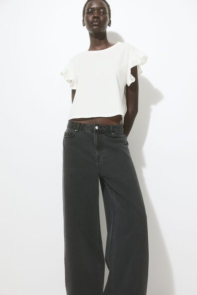 Frill-trim cotton top