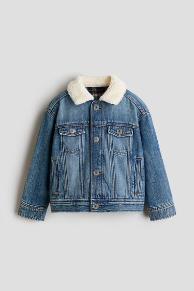 Teddy-collar denim jacket