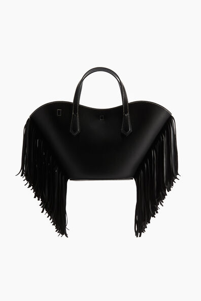 Fringe-trimmed crossbody bag