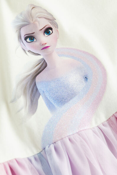 Tulle-skirt jersey dress