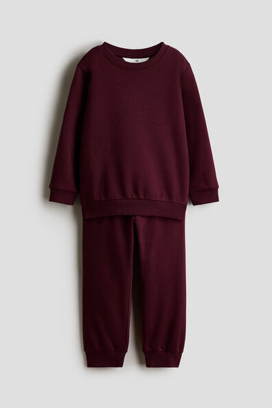 2-piece brushed-inside sweatshirt set