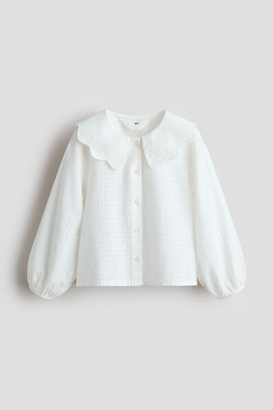Textured cotton blouse