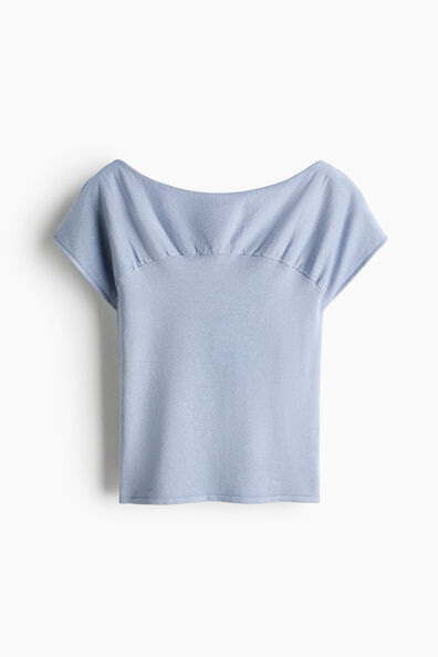 Gathered cap-sleeved top