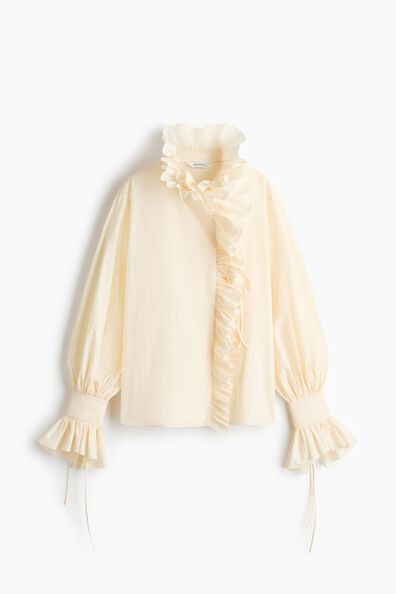 Ruffled cotton blouse