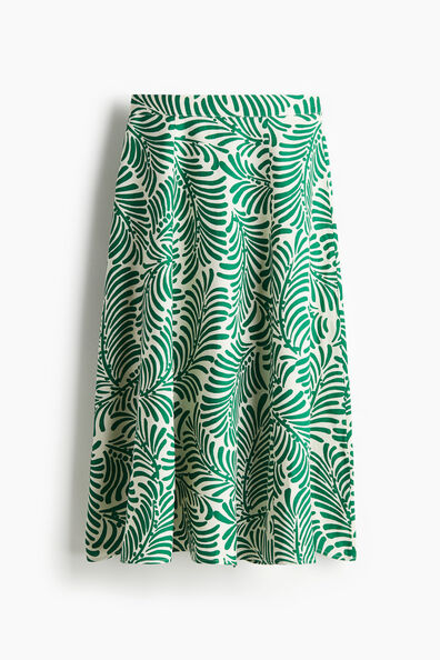 Linen-blend skirt