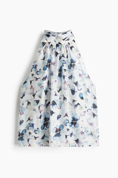 Draped-collar top