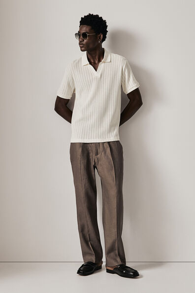 Regular Fit Hole-patterned polo shirt