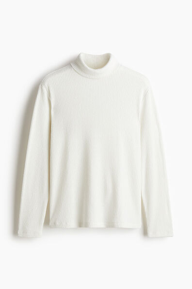 Regular Fit Ribbed polo-neck jumper