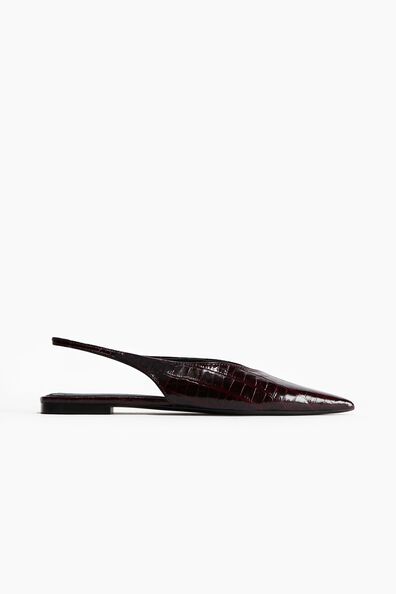 Leather slingbacks