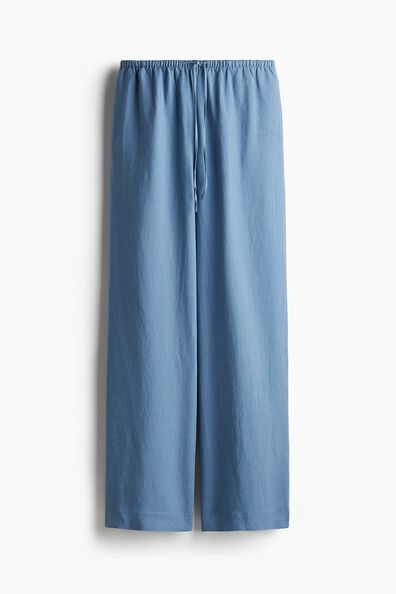Straight linen-blend trousers